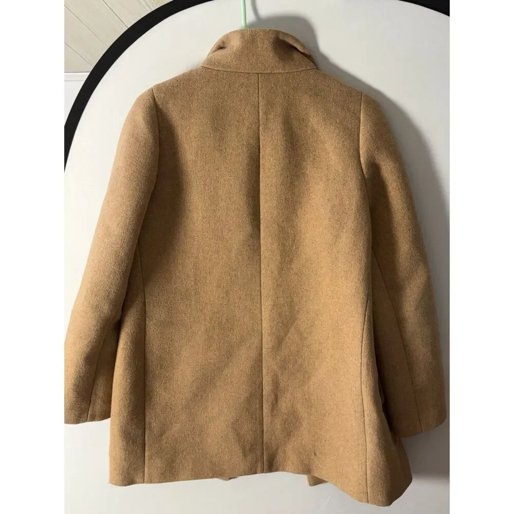 J.Crew Mercantile Camel Wool Blend Asymmetrical Zip Moto Coat Jacket Size 6